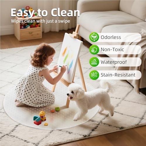 Office Chair Mat for Carpet: 36"x36" Computer Desk Floor Mat - PVC Plastic Rug Carpet Protector Mats for Gaming Chair Under Desk Pad for Rolling Chair