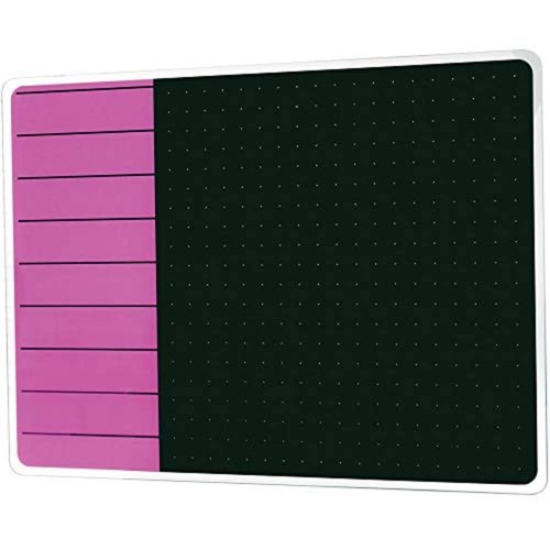 Floortex® Viztex® Glacier Violet & Black Plan & Grid Glass Dry Erase Board - 17" x 23"