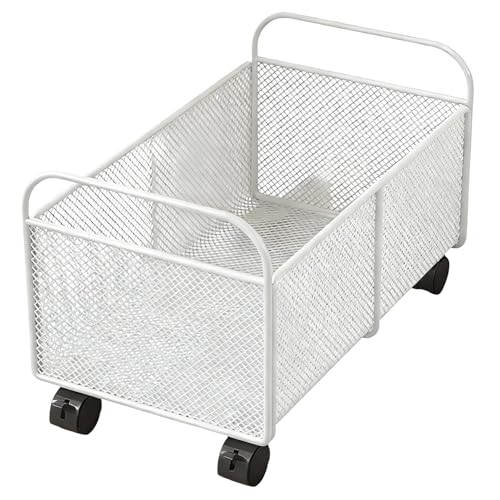 AFXGUSD White Rolling File Cart Under Desk Storage, Compact Office/Home Organizer