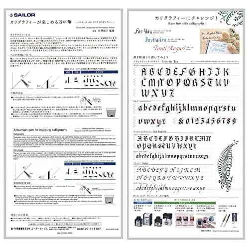 Sailor Fountain Pen HighAce neo Clear Calligraphy Nib Width 1.0mm, 1.5mm, 2.0mm, Included 3 Types Set Included Cartridge Ink Black With Kanji LOVE Sticker