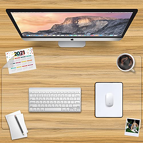 Awnour Clear Desk Mat 36x17 Inches - Transparent Office & Home Protector