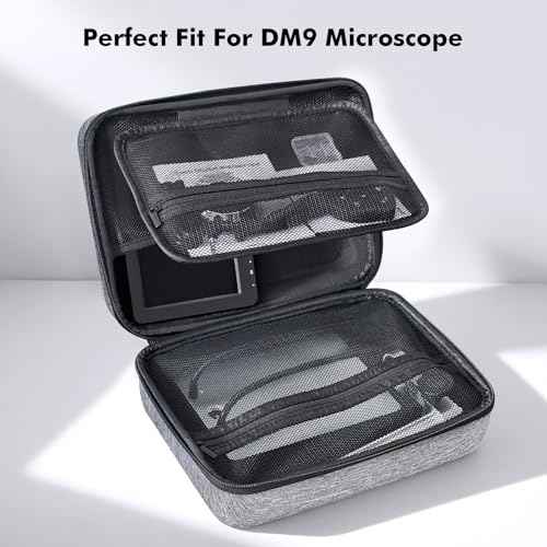 DM9 Digital Microscope Carrying Case - EVA Hard Storage Box Endoscope Case Travel Case Compatible with 4.3''/5''/7'' Digital Microscopes & Borescopes