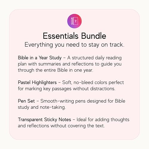 Spiral Bible in a Year Study Guide Floral Bundle - Christian Devotional Kit