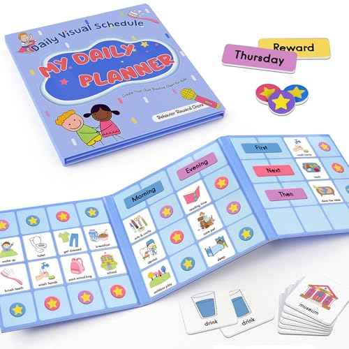 Magnetic Visual Schedule for Kids, Morning & Bedtime Routine Chart for toddlers, Magnetic Chore Chart, Customizable Daily Planner with 171 magnets ADHD, Autism Learning Material Gift for Kids