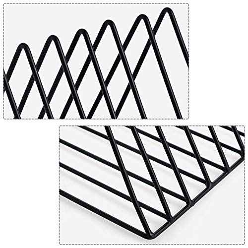 4 Pack Triangle File Storage Holder Racks Iron Desktop Magazine Organizer Metal Newspapers Folders for Office Table Desk Bookshelf Home Decoration, Black