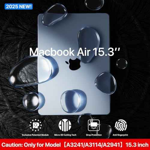 for MacBook Air 15 inch Case M4 M3 M2 2025 2024 2023 [Official SkyBlue] [100% Match Official Color] Protective Hard Shell Matte Cover for Laptop A3241 A3114 A2941 - Sky Blue Clear