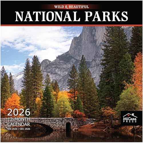 MICASA Wild & Beautiful National Parks 2026 Wall Calendar 12 Month | 12" x 24" Open | Thick & Sturdy Paper | Giftable | Calendar 2026