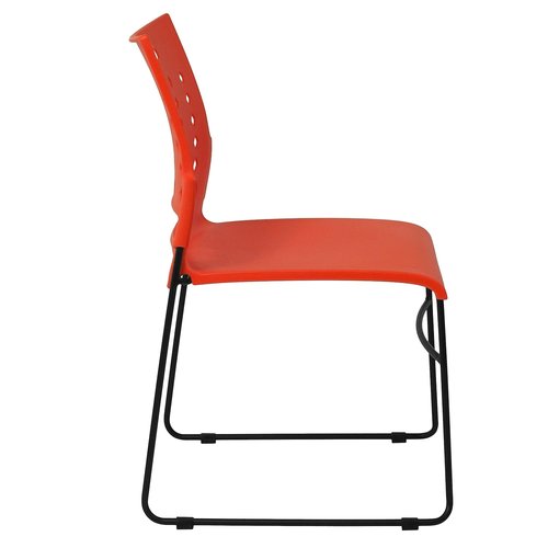 Flash Furniture HERCULES Series 881 lb. Capacity Orange Sled Base Stack Chair with Air-Vent Back
