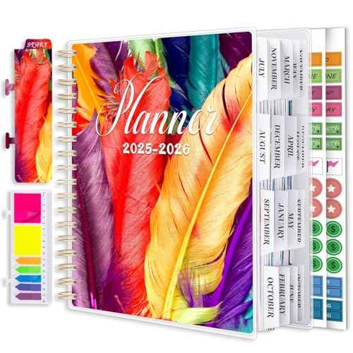 Planner 2025-2026, 18 Months Academic Daily Weekly Monthly Planner Yearly Agenda July. 2025?Dec. 2026, 7.9" x 9.8", Page Tabs, Separator Page, Pocket Folder, Bookmark, Stickers, Sticky Note Set