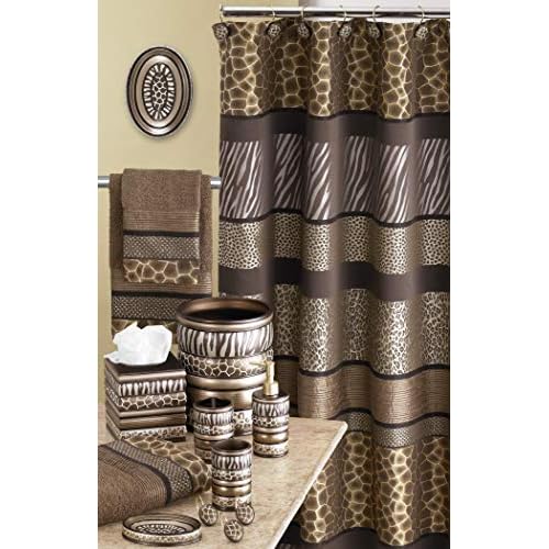 Decorative Trash Can for Bathroom, Office & Bedroom - 2.1 Gallons Stylish & Small Trash Can for Dorms, Desktop & Restroom - Chic Waste Basket for Compact Spaces, Safari Stripes