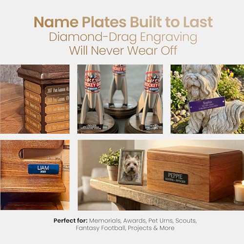 Custom Engraved Name Plates - Brass & Aluminum, 1x3 / 1x4 Inch, Personalized Trophy & Office Plaques