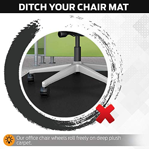 Boundless Performance Heavy Duty Chair Wheels Set of 5 - Replaces Your Chair mat, Hardwood Floor Safe - 4 inches Thick - Better Than Your Average Wheel