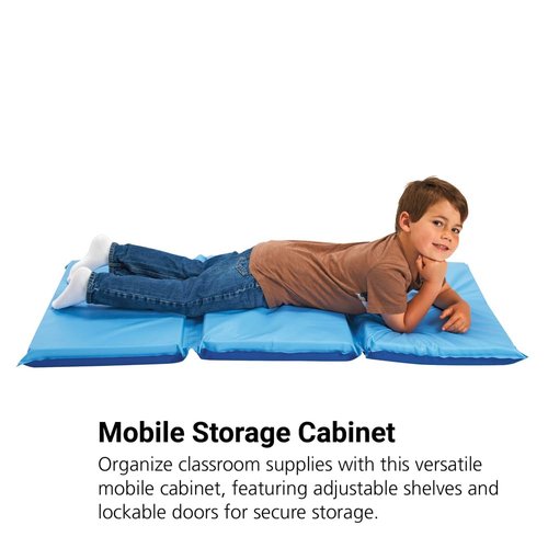 2 Inch Two-Tone Blue Germ-Free Rest Mat by MyPerfectClassroom, Tri-Fold Mat for Comfortable and Safe Nap Time in Daycares, Preschools and Playrooms