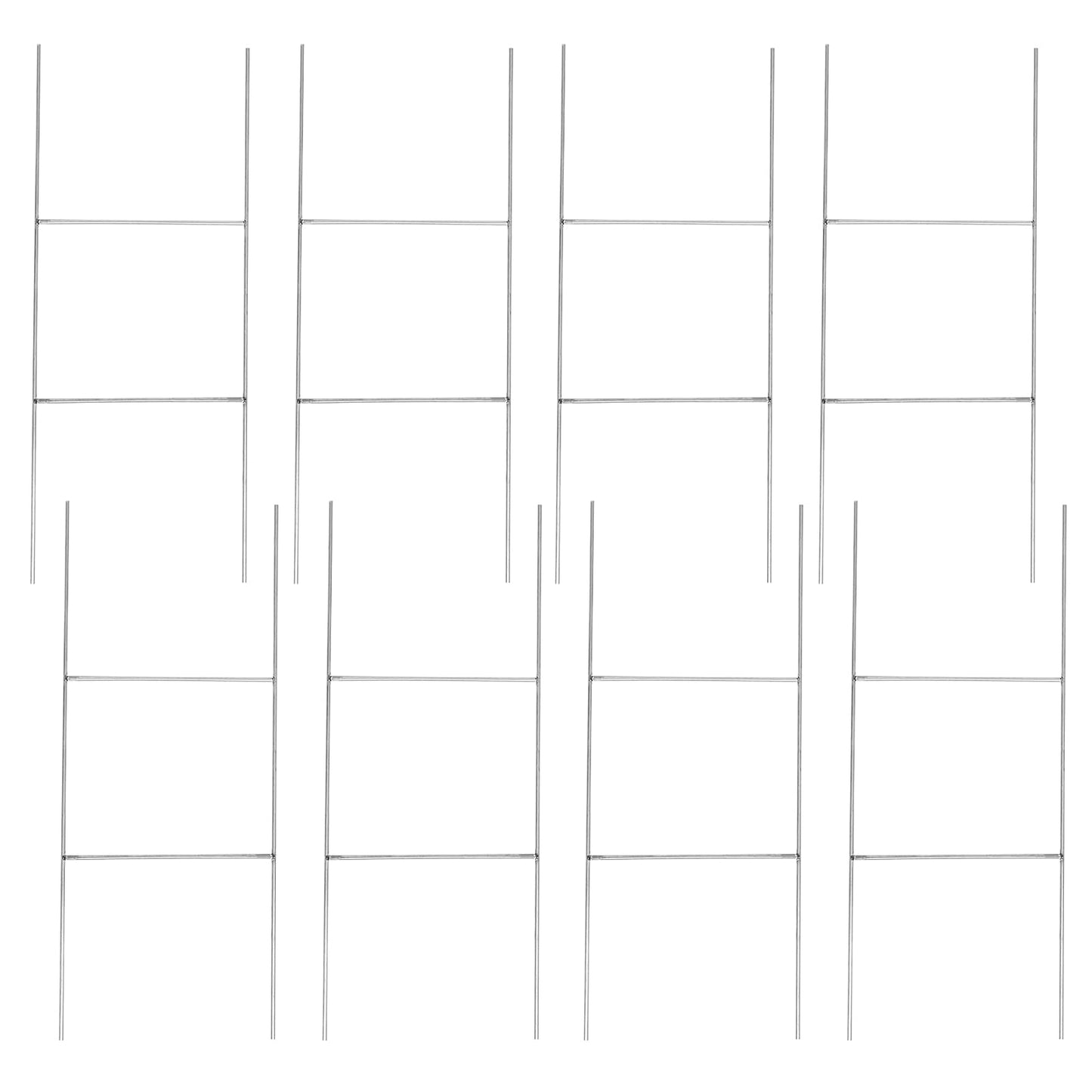 8 Pack Heavy Duty Metal H-Stakes H Frame Wire Stakes, 17.4'' x 7'' Yard Sign Stake for 4mm Corrugated Signs