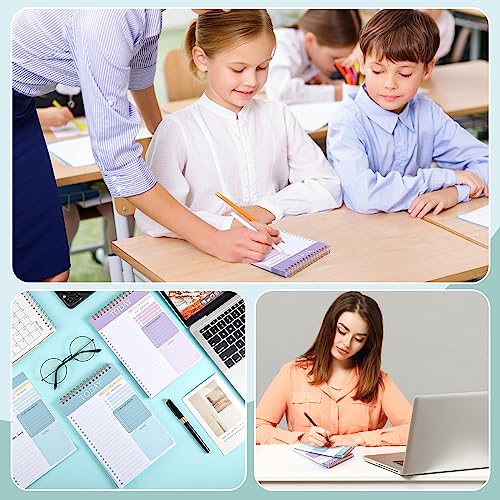 Thboxes 2 Pack Undated A5 To Do List Notepads with Protective Cover - Green & Purple Nature