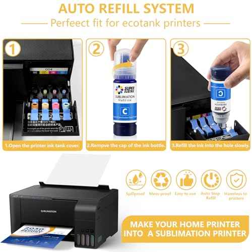 Sublimation Ink 502 522 Refilled Bottles for Ecotank ET-2803 ET-2800 ET-2840 ET-2850 ET-4800 ET-15000 Inkjet Printer Heat Press Transfer Ink