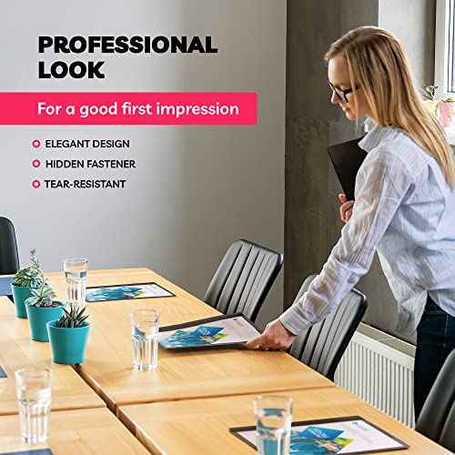 Report Covers - (Set of 10), 8.5 x 11 Letter Size, Clear Front Folders with 3-Prong Fasteners - Ideal for Presentations, Resumes & Keeping Your Documents Neat and Professional