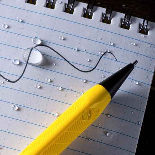Rite in the Rain Weatherproof Mechanical Pencil, Yellow, Black, Orange Barrel, 1.3mm Dark Lead (No. IND15)