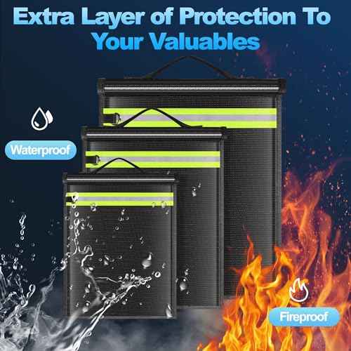 5 Pack Faraday Bags EMP Proof,Faraday Bags for Laptops Tablets Phones Car Keys,Faraday Cage with Handle&Reflective Strip,EMP bags Faraday Pouch for Electronics Fireproof Waterproof