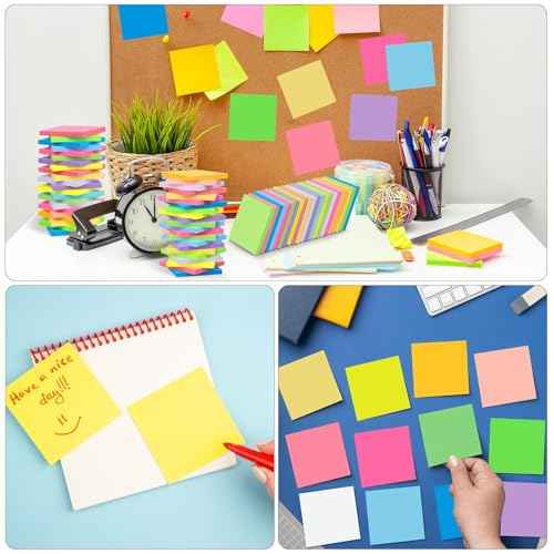 60 PCS Sticky Notes Bulk 3x3 Inch Colorful Sticky Notes 75 Sheets/Pad 12 Colors, Adhesive Sticking Self-Stick Multicolor Memo Note Pads for Teacher Student School Office Meeting Blank Desk Pads