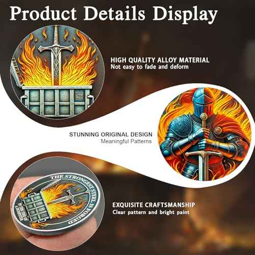 CHURYUML 5Pcs The Strongest Steel Dumpster Fire Coin Set Knight Motivational Medallions for Staff Appreciation Gifts Funny Office Gifts for Colleagues Humorous Office Decor Encouragement Gifts