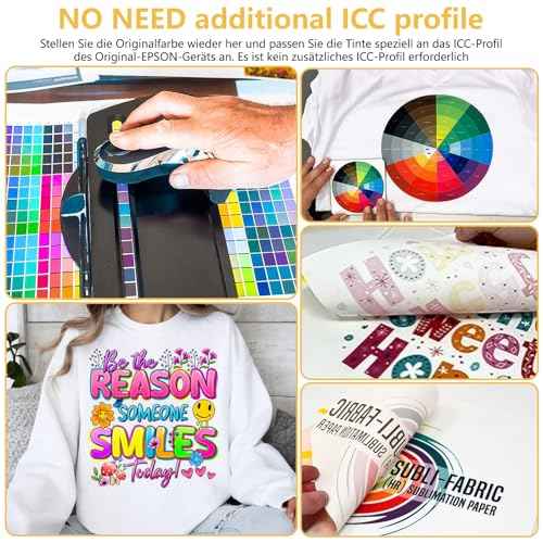Sublimation Ink 502 522 Refilled Bottles for Ecotank ET-2803 ET-2800 ET-2840 ET-2850 ET-4800 ET-15000 Inkjet Printer Heat Press Transfer Ink