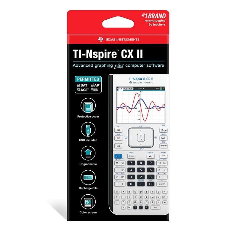 Texas Instruments TI-Nspire CX II Color Graphing Calculator with Student Software, White