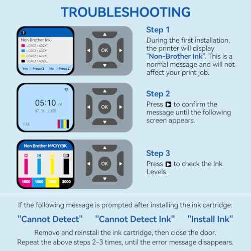 LC402 XL Ink Cartridge High Yield Replacements for Brother LC402XL Ink Cartridges for Brother Printer MFC-J5340DW MFC-J6540DW MFC-J6740DW MFC-J6940DW, 4 Pack