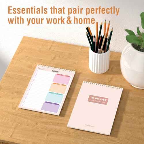 Forvencer To Do List Notepad (6.5 x9.8), To Do List Notebook for Work, Undated Daily Planner Organizer for Tasks Checklist & Goal Planning, To Do List Perfect for Office, School, Cute