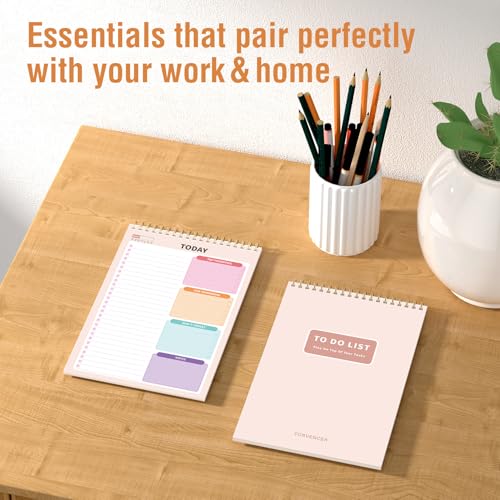 Cute Daily To-Do List Notebook 6.5x9.8 Inches - Forvencer Work & Home Planning