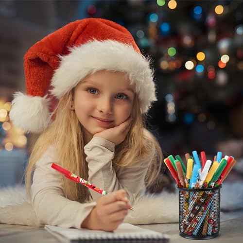 FINGOOO 36 Pieces Christmasb Ballpoint Pens,Christmas Pens for Kids Adults Bulk 12 Styles Black Ink Pens for Goodie Bag Stuffers Home School Office Party Gift