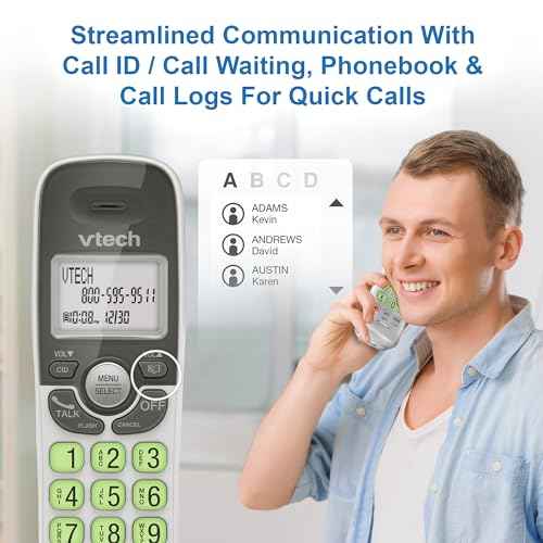 VTech Cordless Phone with DECT 6.0, Full-Duplex Speakerphone, Lighted Display, Backlit Keypad, Caller ID/Call Waiting, Volume Control, Hearing Aid Compatible, Wall Mount | VG131 (White)