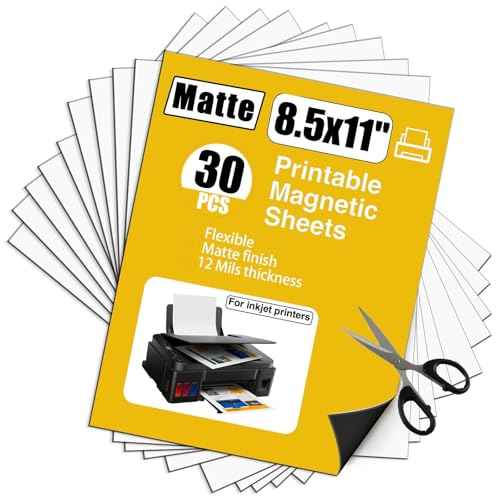 Printable Magnetic Sheets-30 Matte White Magnet Paper-Make fridge magnets, Personality Labels, Crafts-8.5" x 11",Magnet Photo Paper For Cut