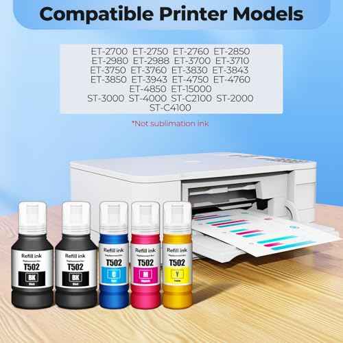 502 Ink Refill Bottles ET-2850 ET-15000 ET-3850 Compatible with 502 Ink ET-4850 ET 2850 ET 3850 ET 15000 ET 4850 ET2850 ET3850 ET-3843 ET-2980 ET-3950 ET-4950 ET-4760 ET-2760 ET-3830 ET 2750 3750 Ink