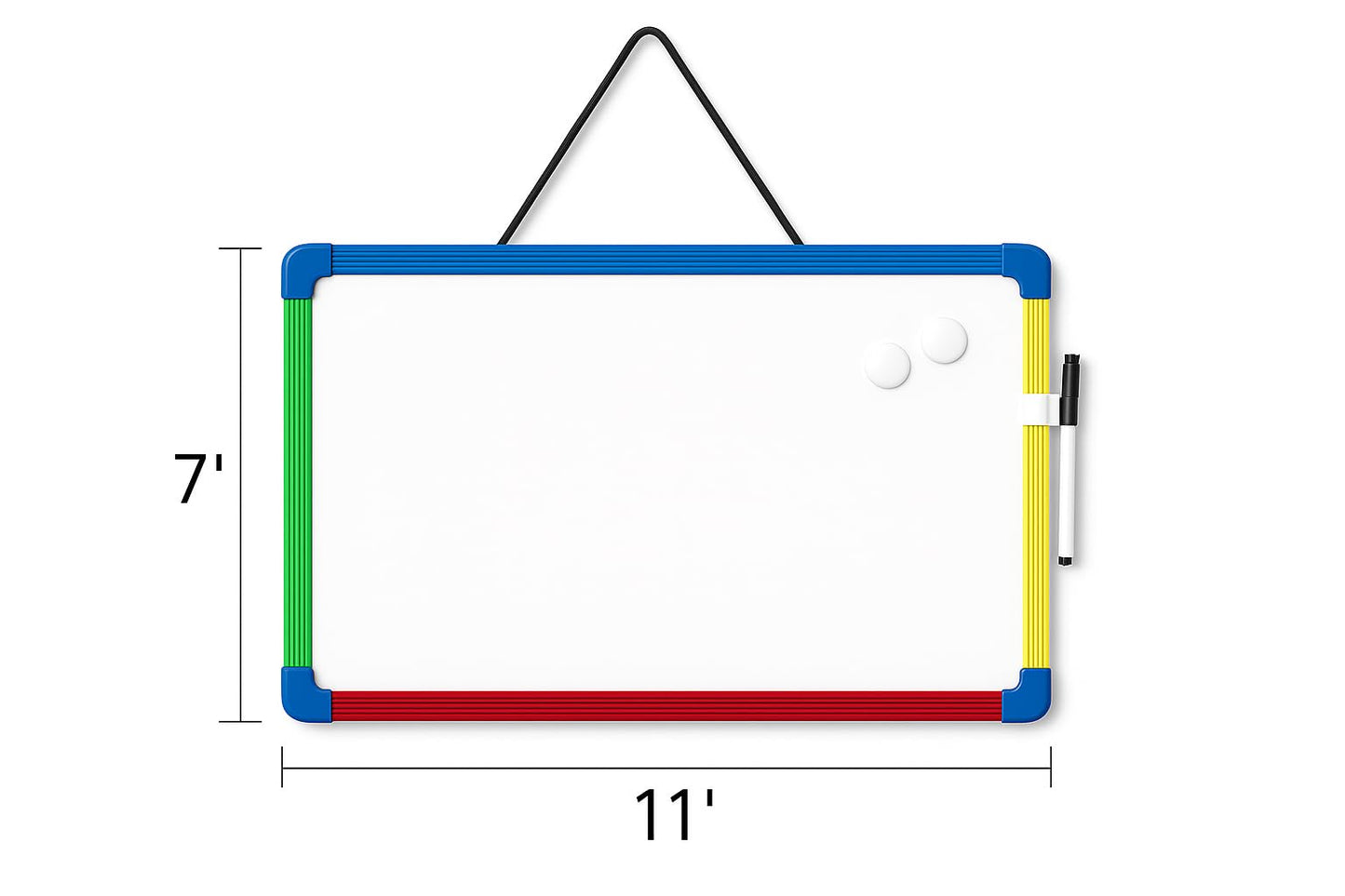 Double-Sided Magnetic Small White Board 11x7 Inch, Dry Erase Board with Marker & 2 Magnets, Hanging Mini Whiteboard for School, Home, Office, Classroom, Study, Teaching Use