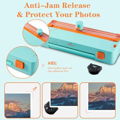 MECOLOUR Thermal Laminator Machine, A4 Laminating Machine, 110v, Comer Rounder, Paper Trimmer (Orange)