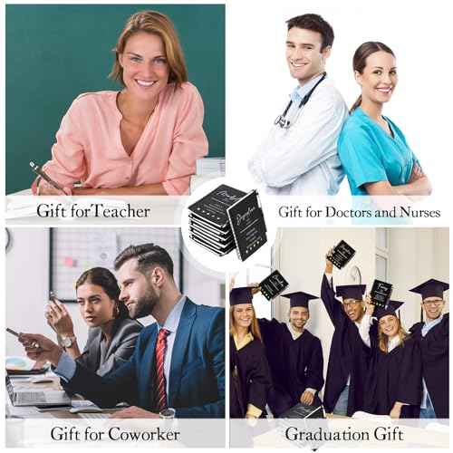 TecUnite 40 Pcs Motivational Spiral Notebooks with Sticky Notes Pen Bulk Inspirational Journals Christmas Employee Appreciation Gifts for Teacher Team Coworker Colleagues Nurse Staff (Black)