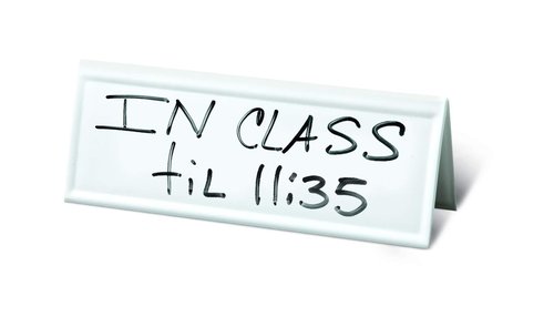 Trainers Warehouse Heavy Duty Premium Reusable Name Cards, White, Dry-Erase Tent, Space Saver, 8.75" x 3.5" (10)