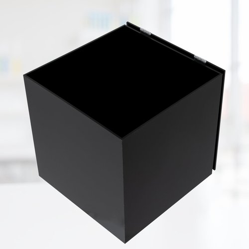 Acrylic Donation Box, 12" X 12" X 12" Ballot Suggestion Box with Lock & 2 Keys, Raffle Voting Box with Slot for School Conference Fundraising (Black)