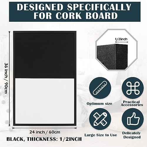 Ireer Framed Bulletin Board 36 x 24 Inches Magnetic Cork and Whiteboard Combo Dry Erase and Cork Board Combo for Wall Mounted Presentation Supplies Home Office School