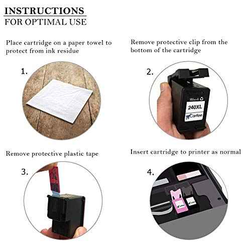 Cartlee Remanufactured Ink Cartridge Replacement for Canon PG-240XL 240 XL CL-241XL 241 XL PIXMA MX472 MX452 MG3220 MG3520 MX432 MX439 MX512 MG3620 MG2120 MX459 MG3600 MX479 (1 Black, 1 Color)
