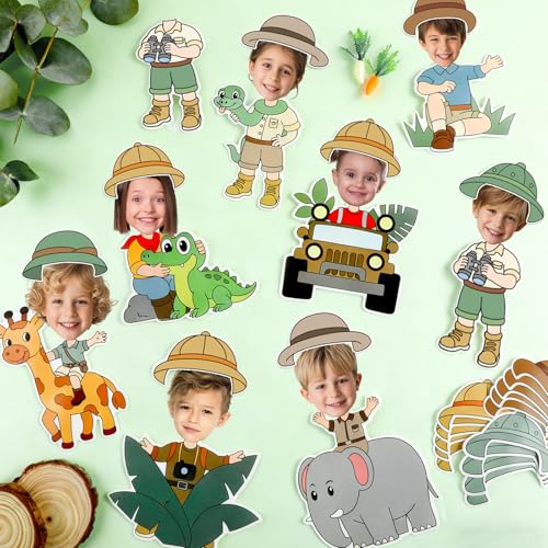 Party Greeting Jungle Safari Animals DIY Paper Cutouts - 60pcs Classroom Decor