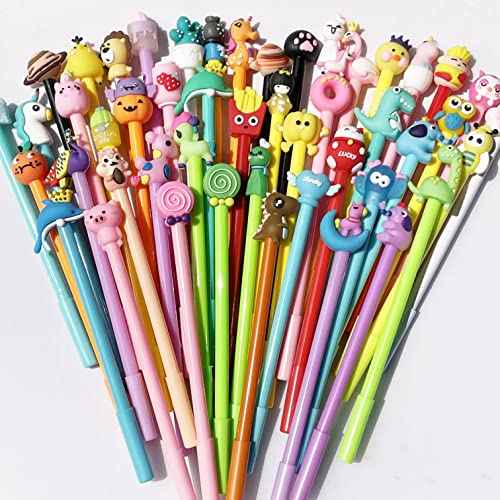 200 Pieces Cute Cartoon Black Gel Ink Pens Cartoon Animal Writing Pens 0.5 mm Assorted Styles Pens Stationery for School Office Home Student Kids Birthday Present