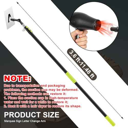 Gisafai 3.6 ft-11.48 ft Readerboard Sign Letter Change Arm Marquee Sign Letter Change Arm with Cup for Changing