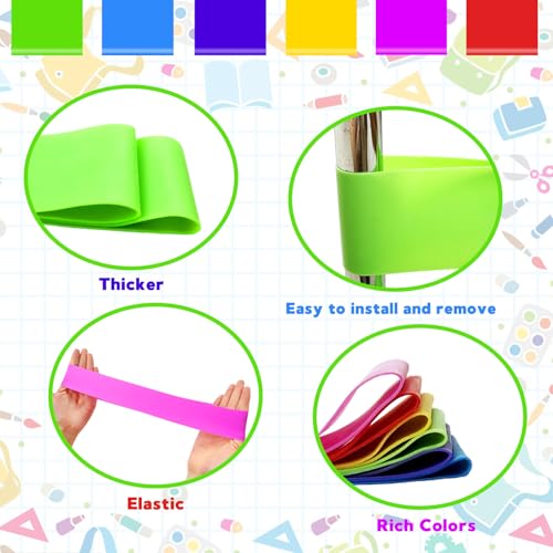 Multicolor Classroom Fidget Chair Bands for Kids - 18 Pack, Flexible & Durable