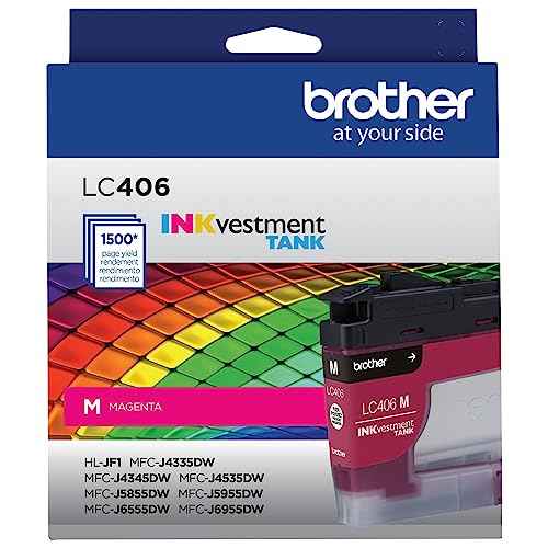 Brother Genuine LC406M Standard Yield Magenta INKvestment Tank Ink Cartridge