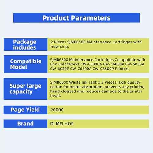 SJMB6500 Maintenance Cartridges Compatible with Epn ColorWorks CW-C6000A CW-C6000P CW-6030A CW-6030P CW-C6500A CW-C6500P Printer SJMB6000 Waste Ink Tank x 2 Pieces