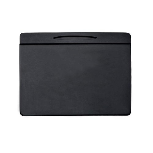 Dacasso Black Leatherette Conference Table Pad with Pen Well, 17 by 14-Inch