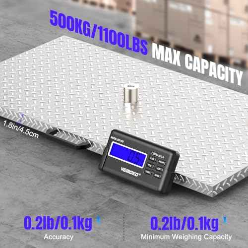 Precision Large Dog Scale - 1100lb x 0.2lb Large Breed Animal Livestock Weight Scale, Pet Scale Non-Slip Stainless Steel Platform for Dogs (Non-Slip Platform)