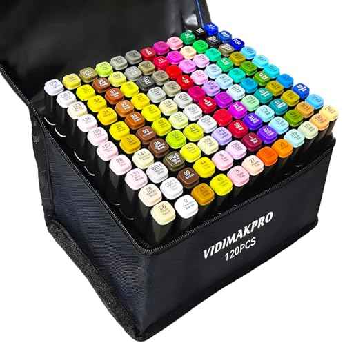 Alcohol Markers 120 Colors with Base Dual Tip Art Drawing Markers for Kids Students and Adults Comics Sketching Illustration - Refillable